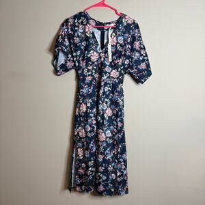 NWT Maisie Nordstrom Floral Blue Navy Mini Dress Size XS